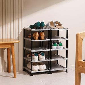 Clothing Storage & Wardrobe 5 Layers Stackable Shoe Hanger Assembly Integrated Large Capacity Shoes Rack Space Saving Safety Stand Organizer