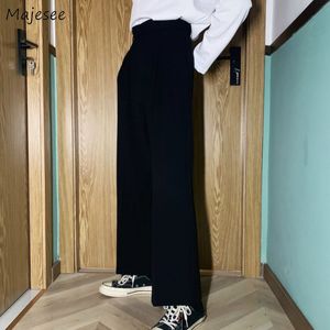 Mens byxor män avslappnad solid enkel stor storlek 3xl knapp flyga chic koreanska stil raka byxor allmatch anklelängd lös 230407