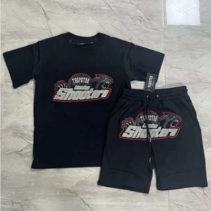 2023 Trapst T-shirt Tiger Tracksuit Letter broderade korta ärmar Storbritannien Drill London Skjortor och shorts Set Central Cee samma stil