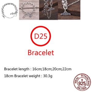 D25 S925 Pulseira de prata esterlina Círculo cruzado círculo de flores moda simples rede de rede vermelha personalidade casal punk hip hop jóias presente para amante