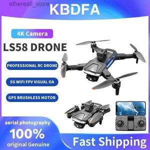 Droni KBDFA LS58 Droni RC professionali 4K Fotocamera GPS 5G Wifi Fpv Evitamento ostacoli visivi Motore senza spazzole Quadcopter pieghevole Regalo Q231108
