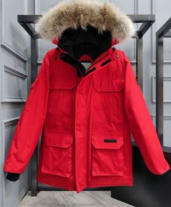23S Kanadalı Ceketler Erkek Kış Kış Sıcak Erkekler Parkas Giysileri Açık Moda Çift Canlı Yayın Palto Kadın Kazan Ceketli