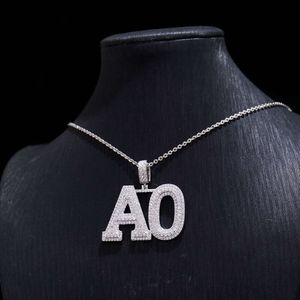 Rapper Ice Out Vvs Moissanite Letter Sterling Sier Men Jewelry Custom Necklace Pendent