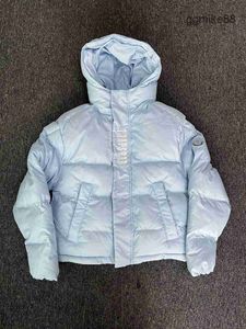 Trapstar Jaqueta Londres Designer Jaqueta Decodificada Com Capuz Puffer Ice Blue Jaqueta Bordada Com Capuz De Pele Mens Casaco De Inverno Suéter Jaquetas Para Homens 37DP