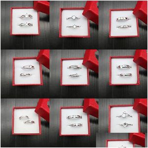 Couple Rings Wholesale Pop Box Lovers Adjustable Size Ring Live Valentines Day Gift Men And Womens Engagement Keepsake Fashi Dhgarden Dhv6D