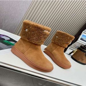 Louisely Boot Donna Corti a metà polpaccio Scamosciato Inverno Caldo Lana Fodera in Pelliccia Stivali Piatti Dismond Stivaletti con Fibbia in Cristallo Bling Sherpa Foderato con Plateau Tacchi D Viutonly Vittonly