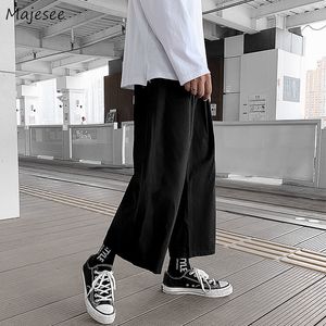 Mens Pants Wide Leg Men Drape Straight Loose Vintage Japan Style Harajuku Anklelength Trousers Cozy Versatile Black Pantalones Male 230407