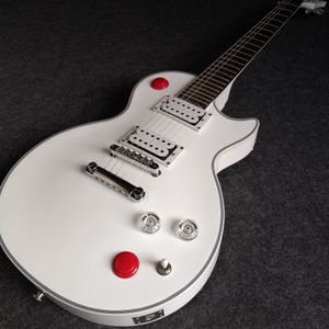 Kill Switch Buckethead Signature Alpine White Electric Guitar Red Button Arcade Button、Baritone 24 Jumbo Frets、Metal Tuilpチューナー