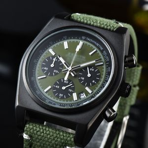 Erkekler Lüks Tasarımcı Otomatik Kuvars Macera Erkek Otomatik Kronograf Tachymetre Watch Canvas Band Saatler