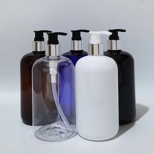 Vorratsflaschen 10 Stück 500 ml Leere silberne Pumpe Kunststoff schwarz mit Spender Waschbehälter Flüssigseife Duschgel Kosmetikverpackung