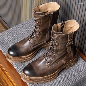 Stiefel männer Military Boot Combat Herren Taktische Armee Männliche Schuhe Retro Echtes Leder Motorrad Hohe Qualität Männer Turnschuhe