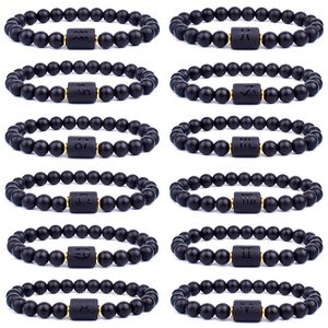 Jóias de moda stone natural tigre olho de olho africano contas de bracelete doze bracelete zodíaco