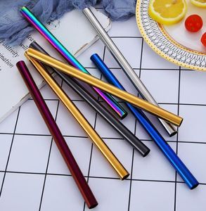 Wholesale Classic For Mugs Stainless Steel Straw 21.5cm Straight Bent Reusable Wide Drinking Straws