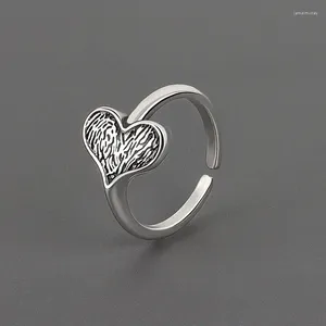 Обручальные кольца Корейское открытое регулируемое сердце на палец для женщин Кольцо Ювелирные изделия Подарок на День святого Валентина