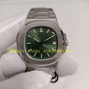 Autentyczny obraz Super automatyczny zegarek męskie męskie 40 mm 5711 Zielona Tekstura Dial Bransoletka ze stali nierdzewnej 3K Fabryka