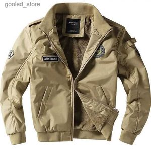 Men's Jackets Men Winter Coat eavy Fleece Male Cardian Bomber Aviation Jumper Air Force One Man Aestetic Clotin Workwear Military Jacket Q231109