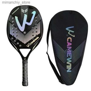 Tennis Rackets 2022 New 3K Camewin Full Carbon Fiber Rough Beach Tennis Racket with Bag to Send Prium Sweatband Plus Tennis Padel Q231109