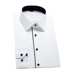 メンズカジュアルシャツ高品質のコットンメンズ長袖ビジネスホワイトシャツレギュラーフィットフォーマルドレスラグジュアリーメンズシャツプラスサイズ5xl 7xl 8xl 230408