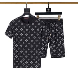 2023 メンズジャージ衣装新パターンデザイナージャージサマースーツ Tシャツシーサイドホリデーシャツショートパンツセット