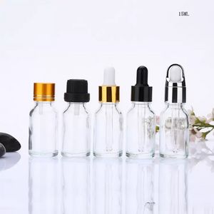 Top Transparent Glass Liquid Reagent Pipette Bottles Eye Dropper Aromatherapy 5ml-100ml Essential Oils Perfumes bottles wholesale