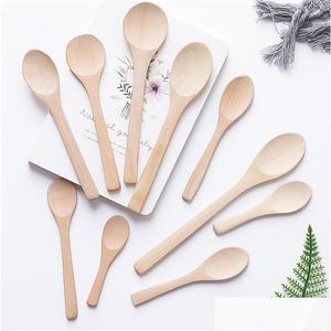 Spoons Wooden Jam Spoon Baby Honey Small Coffee New Delicate Kitchen Using Connt Scoop Ht12 Drop Delivery Home Garden Dining Bar Flatw Dh1Ys