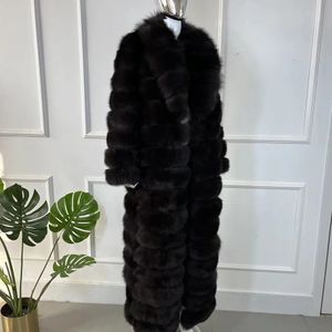 Damen-Fell-Imitat-Winterjacke für Damen, Schwarz, echter langer Mantel mit Revers, Luxusmarken, warmer natürlicher Mantel 231108