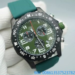 Breit AAA-Herrenuhr Japan Quarz Endurance Pro Avenger Chronograph 44 mm Uhren schwarzes Zifferblatt rotes Gummi 1884 Herrenuhren Hardex-Glas Armbanduhren Montre De Luxe