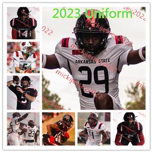 Brian Alston Clyde Curry Arkansas State Trikot, individuell genähte Herren-Jugend 7 Terion Sugick 72 Tobias Braun Keyron Crawford Arkansas State Red Wolves Fußballtrikots