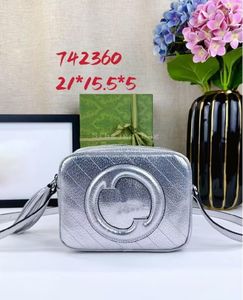 Silber Designer -Tasche Einkaufstaschen kreisförmige Muster Modehandtaschen Frauen Totes Schulter 5A+ Qualität Luxus Leder Retro Geldbörse Brieftaschen Griff quadratische Einkaufstasche