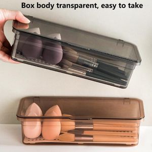 Aufbewahrungsboxen in tragbarer Kosmetikpinselbox staubdicht mit Deckel Augenbrauenstift Lidschatteneimer Beauty Makeup Tools Organizer