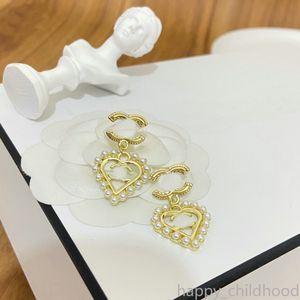 Designer Dangle Brand Love Heart Letter Earrings Women Jewelry Accessories