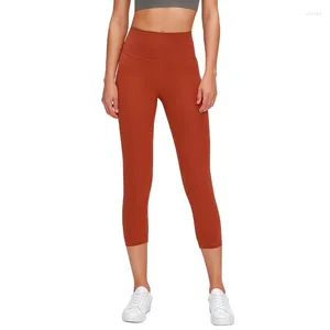 Active Pants Summer Naked-Feels Running Sport Croped Leggings Gym Wear Weing Weatble High Rise Yoga Fitness Athletic Capri