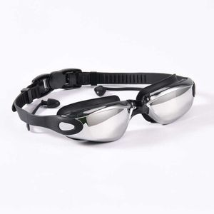 Óculos de proteção de óculos de natação profissionais com tampões para os ouvidos do nariz Eletroplato de silicone à prova d'água Opp Goggles Opp P230408