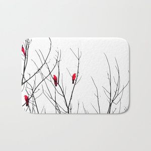 Travesseiro /pássaros vermelhos brilhantes decorativos em galhos de árvores tapete de cozinha Anti-deslocamento da sala de estar /decoração do banheiro