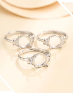 Cluster Rings 10 10mm 925 STERLING SILVER Donna Semi Mount Basi Blanks Base Blank Pad Ring Impostazione Risultati dei gioielli da sposa Fai da te A5941