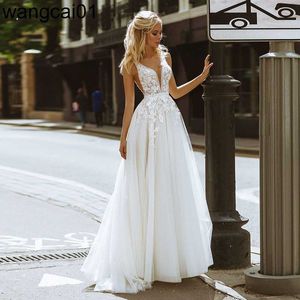 Party Dresses Eighta Boho Wedding Dresses V-Neck Appliques Lace A-Line Tul Wedding Gown Beach Simp Bridal Dress bestidos de novia 2020 0408H23