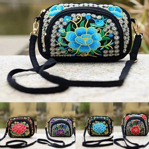 Sacos de cintura Vintage Mulheres Bolsa Hmong Tote Mensageiro Hippie Étnico Bolsa De Ombro Bordado Boho