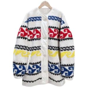 2024isabel Marants Women Wool Blends Jacket Double Sided Two Wear Round Neck Vintage Print Sherpa Velvet Isabel Jacket Isabels Marant CoatZKRV