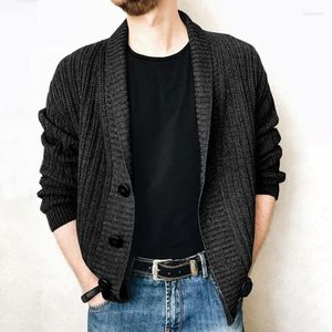 Cardigã Moda de malha de malha masculino Coats de roupas de rua casuais de malha casuais