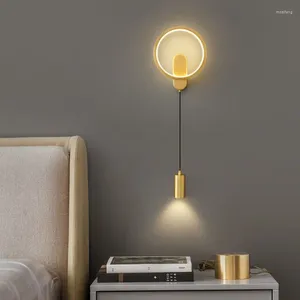 Vägglampa interiör mässing kreativ design ledljus för dekoration modernt hem levande rum sovrum internt sconce