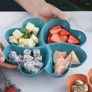 Plates Fruit Plate Feel Comfortable Home Supplies Snack Lattice Placement Flower-shaped Dinner Grid