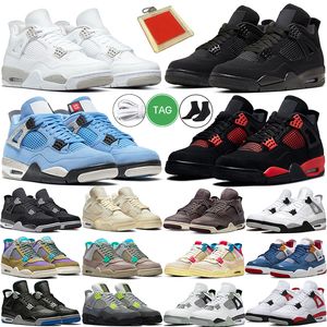 Баскетбольная обувь Military Black Cat 4s White Oreo Midnight Fire Red Cement Мужчины Женщины Sail University Blue Thunder Infrared Bred pine green Lightning мужские кроссовки