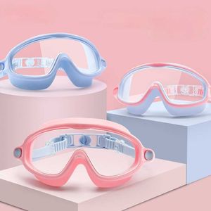 Schutzbrille Kinder Schwimmbrille Wasserdicht Antibeschlag Hochauflösend Tauchen Jungen Mädchen Baby Transparent Großer Rahmen Professionelle P230408