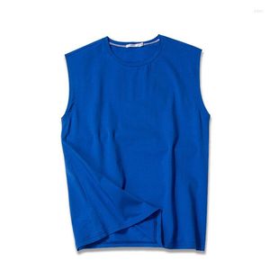 Camisetas de verão masculino Menas de camiseta de moda de tendência larga camisa sem mangas de tamanho masculino de tamanho grande algodão manga curta