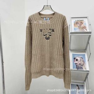 KNITS TEES Women's P Family Early Autumn Chest Letter Classic Contrast Sweater Sticked Fashion Pullover Top 53xu