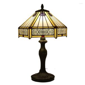 Table Lamps 12" European Rose Vintage Lamp Tiffany Classical Glass Metal Desk Decor Light H 45cm 1257