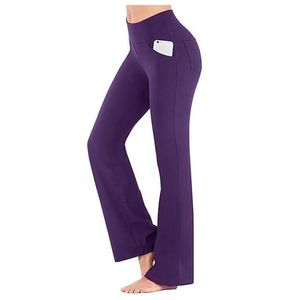 LL Designer da donna Vita alta Tasca laterale elastica Sport estivi Abbigliamento sportivo Pantaloni da yoga Bootcut Gamba svasata Controllo della pancia Stretch Quick Dry Grigio scuro Fiess Workout