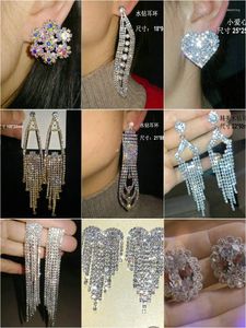 Dangle Earrings Rhinestone Chain Sparkling Fringe Women Long Tassels Bridal Crystal Drop Earring Dance Statement Jewelry