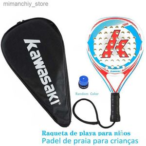 Tennisracketar Kawasaki Kids Padel Tennis Carbon Fiber Soft Eva Face Tennis Padd Racquet Racket med Padel Bag Cover med gratis present X800 Q231109