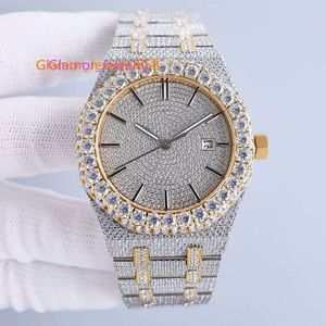 Handmade Diamonds Watch Mens Automatic Mechanical Watches 42mm with Diamond-studded Steel 904L Sapphire Women Wristwatches Montre De Luxe